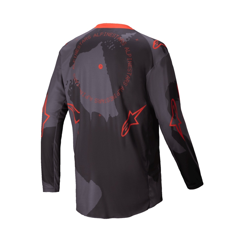 Alpinestars Racer Hollow grijs camo-fluo oranje motorcross shirt