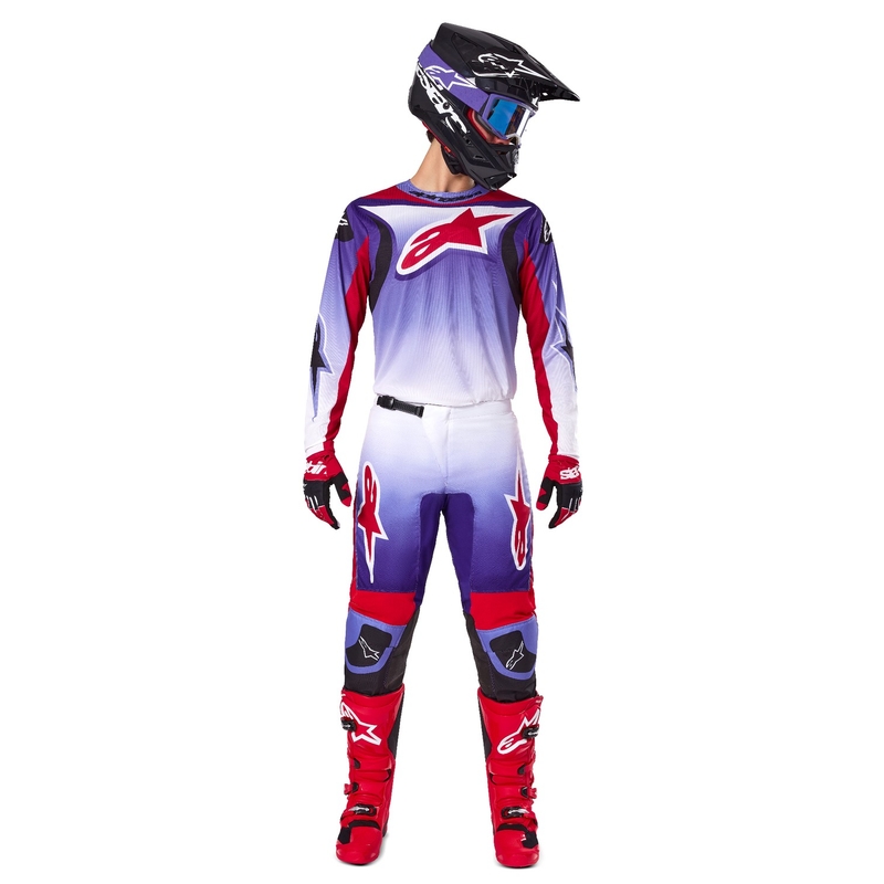 Alpinestars Fluid Wurx fluo paars-rood motorcross shirt
