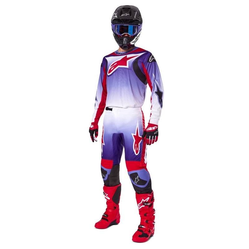 Alpinestars Fluid Wurx fluo paars-rood motorcross shirt