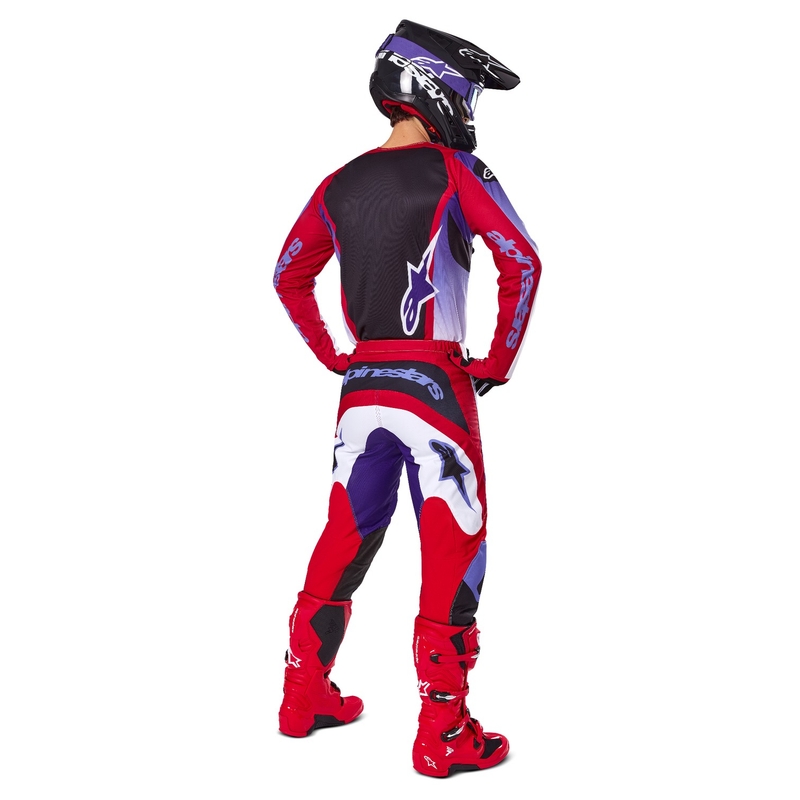 Alpinestars Fluid Wurx fluo paars-rood motorcross shirt