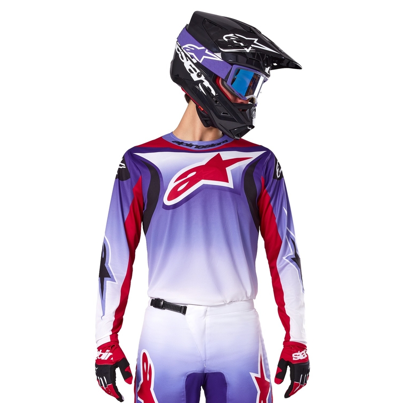 Alpinestars Fluid Wurx fluo paars-rood motorcross shirt