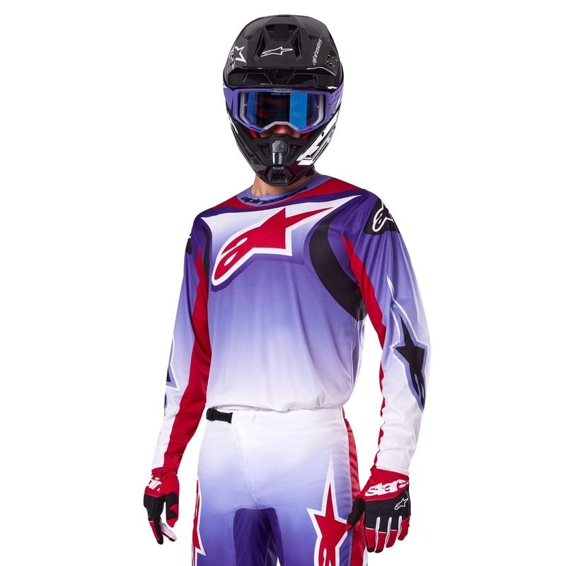 Alpinestars Fluid Wurx fluo paars-rood motorcross shirt