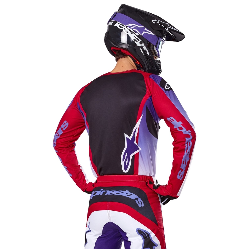 Alpinestars Fluid Wurx fluo paars-rood motorcross shirt