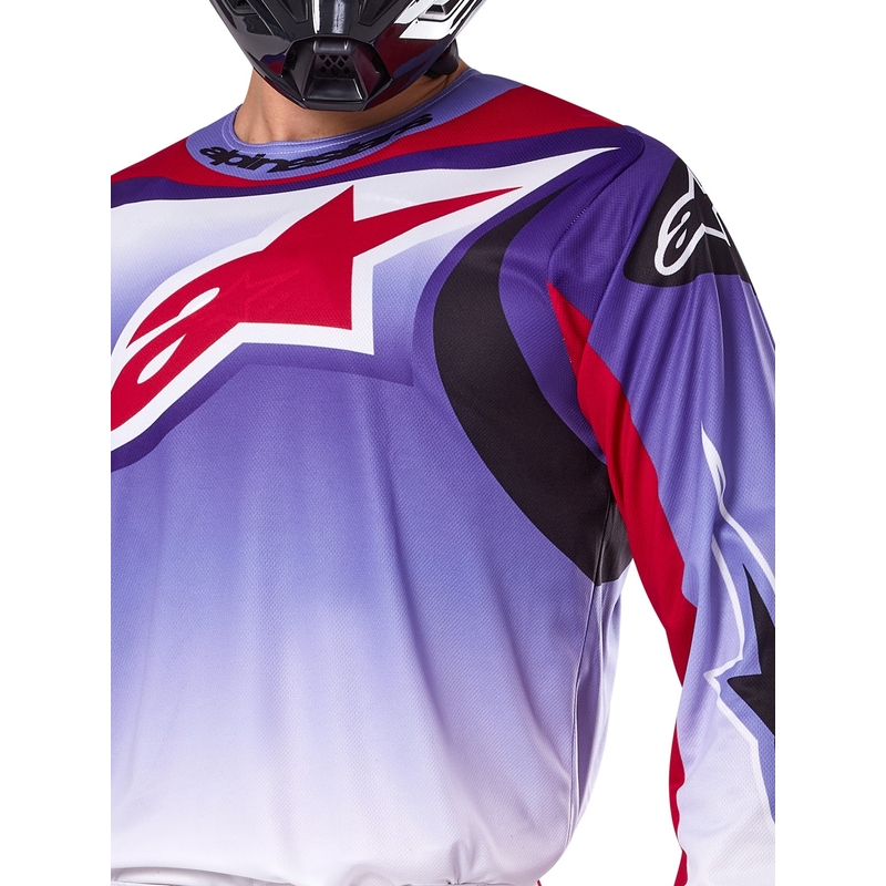 Alpinestars Fluid Wurx fluo paars-rood motorcross shirt