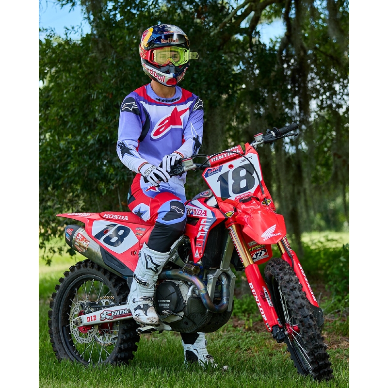 Alpinestars Fluid Wurx fluo paars-rood motorcross shirt