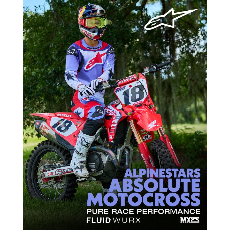 Alpinestars Fluid Wurx fluo paars-rood motorcross shirt