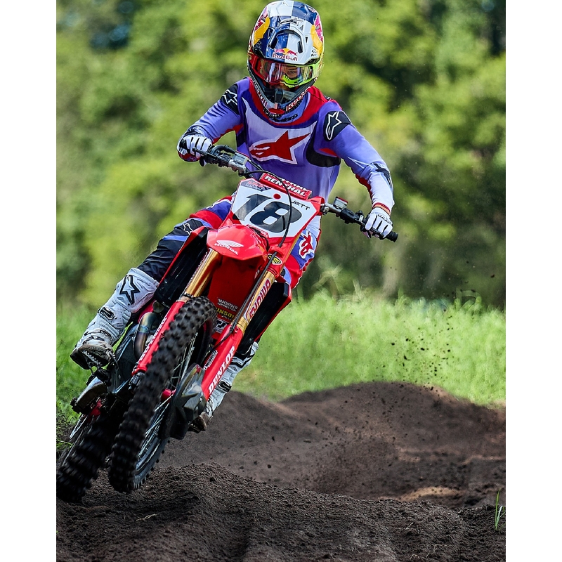 Alpinestars Fluid Wurx fluo paars-rood motorcross shirt