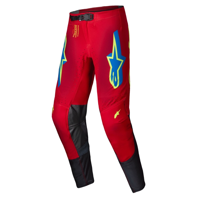 Alpinestars Supertech Maker Motorcrossbroek rood-fluo geel