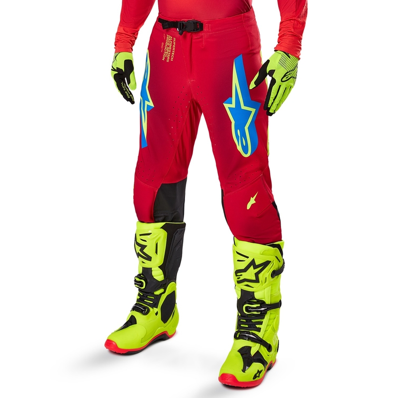 Alpinestars Supertech Maker Motorcrossbroek rood-fluo geel