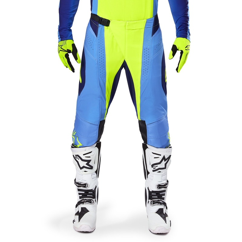 Alpinestars Techstar Melt fluo geel-blauwe motorcrossbroek