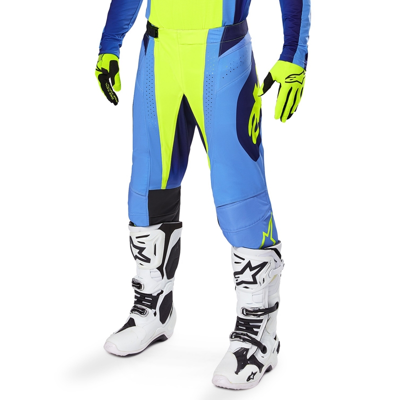 Alpinestars Techstar Melt fluo geel-blauwe motorcrossbroek