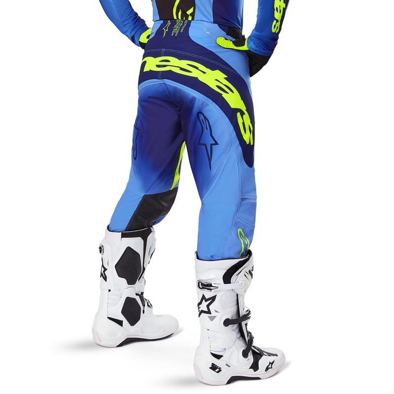 Alpinestars Techstar Melt fluo geel-blauwe motorcrossbroek