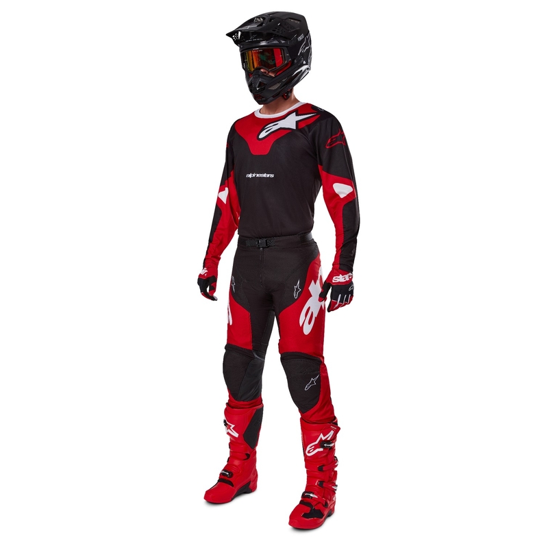 Alpinestars Racer Veil Motorcross Broek Zwart en Rood