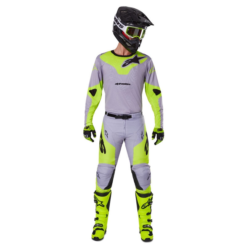 Alpinestars Racer Veil motorcrossbroek grijs-fluo geel