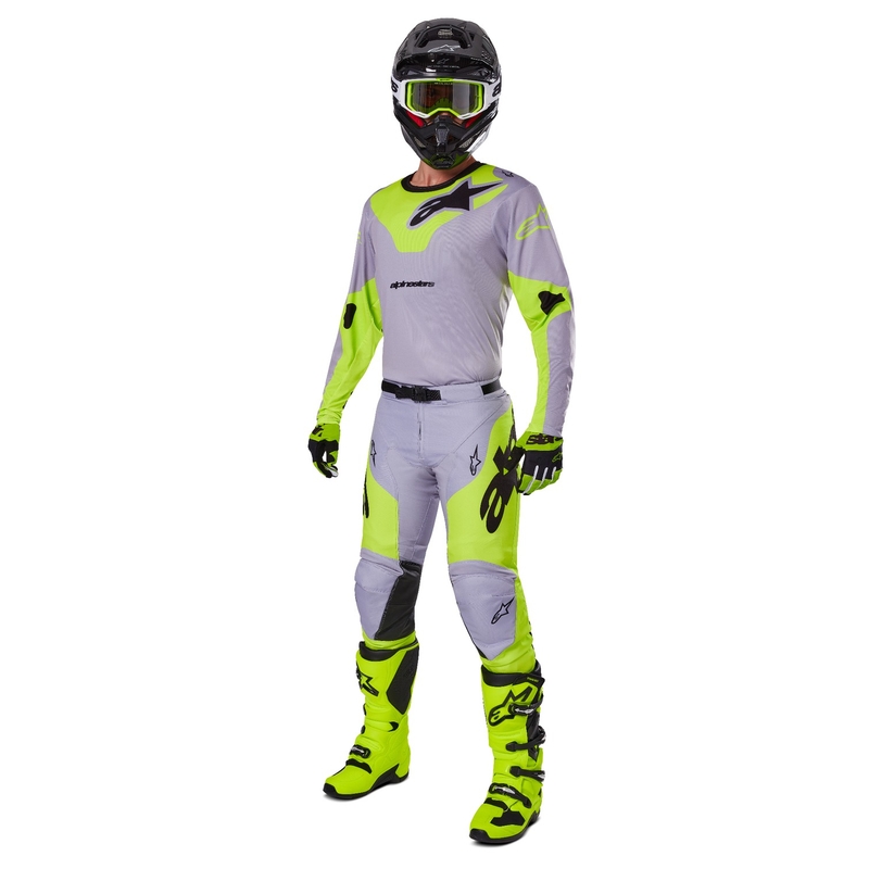 Alpinestars Racer Veil motorcrossbroek grijs-fluo geel