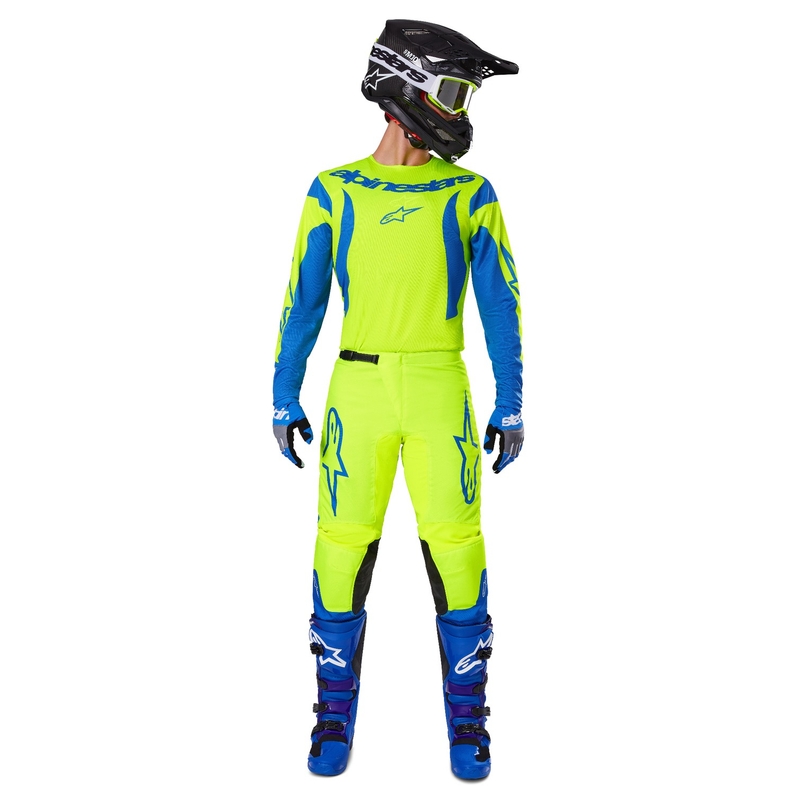 Alpinestars Fluid Haul motorcrossbroek fluo geel-blauw