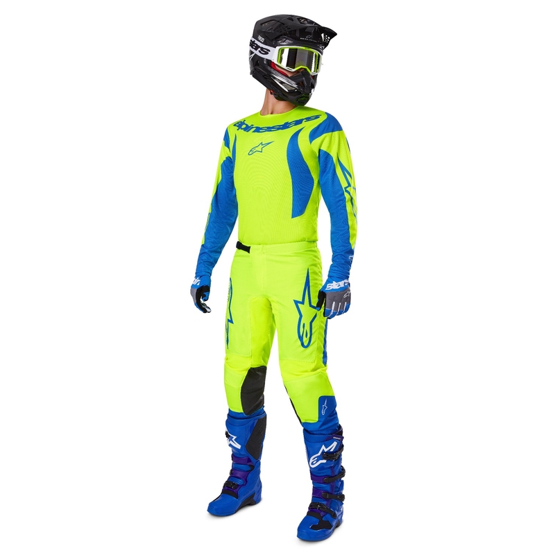 Alpinestars Fluid Haul motorcrossbroek fluo geel-blauw