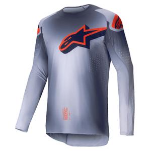 Alpinestars Supertech Lipan grijs-fluo oranje motorcross shirt