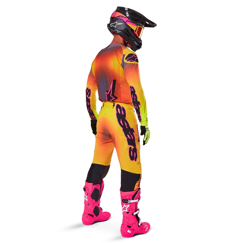 Alpinestars Supertech Lipan Motorcross Broek geel en roze