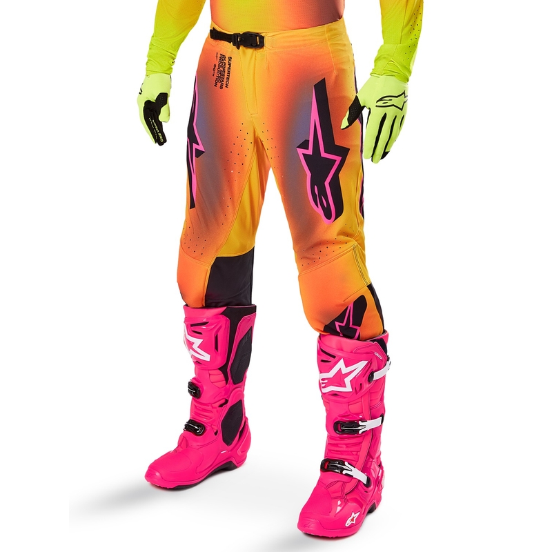 Alpinestars Supertech Lipan Motorcross Broek geel en roze
