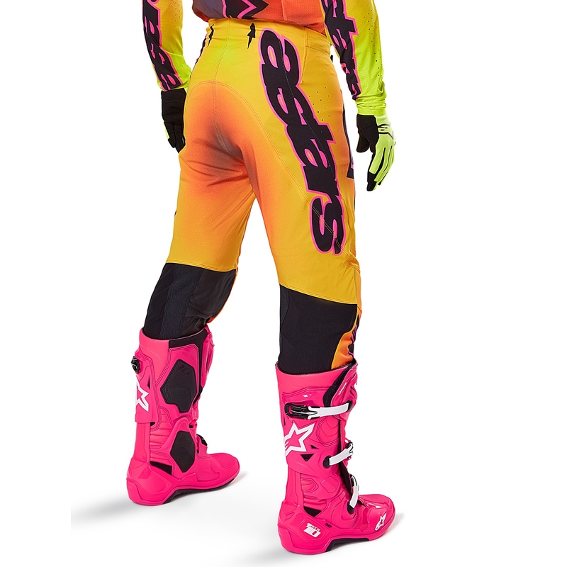 Alpinestars Supertech Lipan Motorcross Broek geel en roze