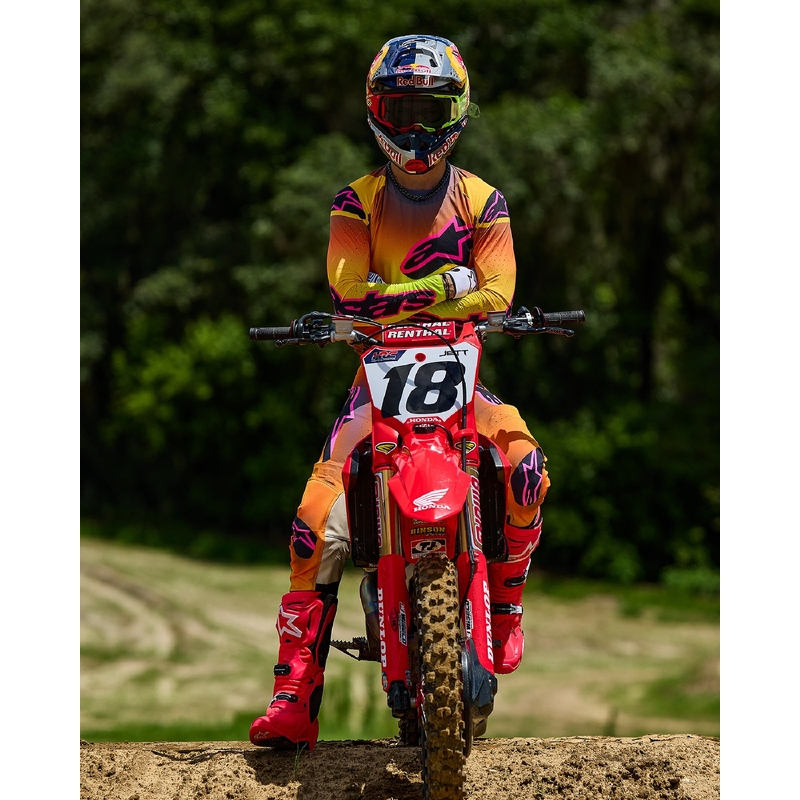 Alpinestars Supertech Lipan Motorcross Broek geel en roze