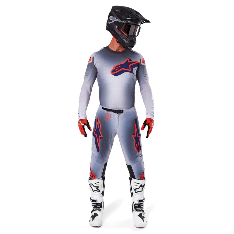 Alpinestars Supertech Lipan motorcrossbroek grijs-fluoranje