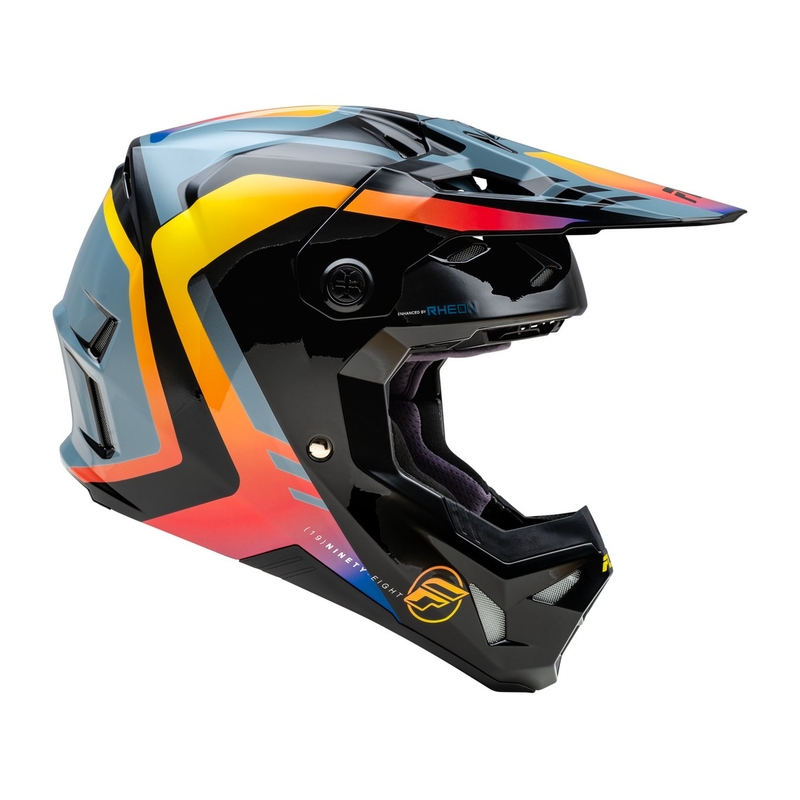 Motorcrosshelm FLY Racing Formula CP zwart-grijs-regenboog