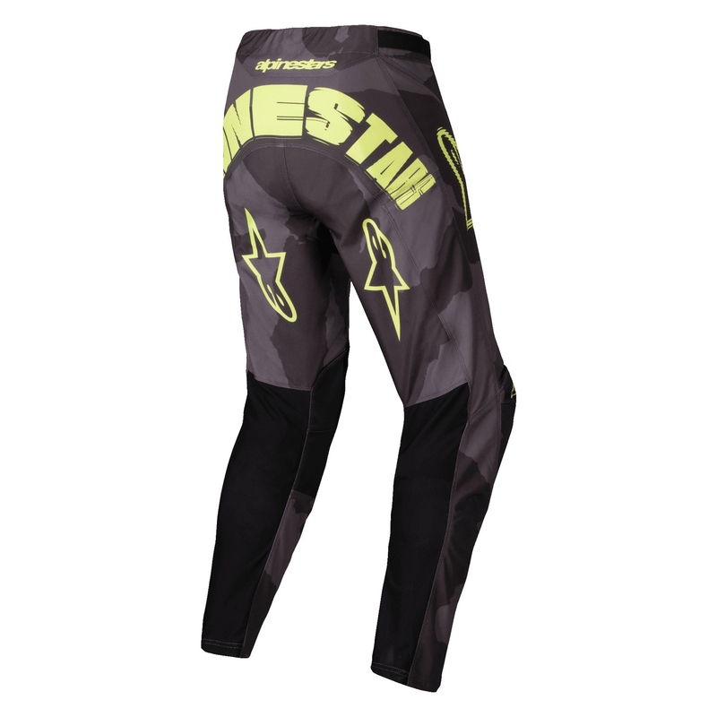 Alpinestars Racer Hollow Motorcross Broek donker camo-fluo geel