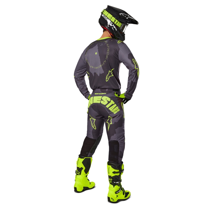 Alpinestars Racer Hollow Motorcross Broek donker camo-fluo geel