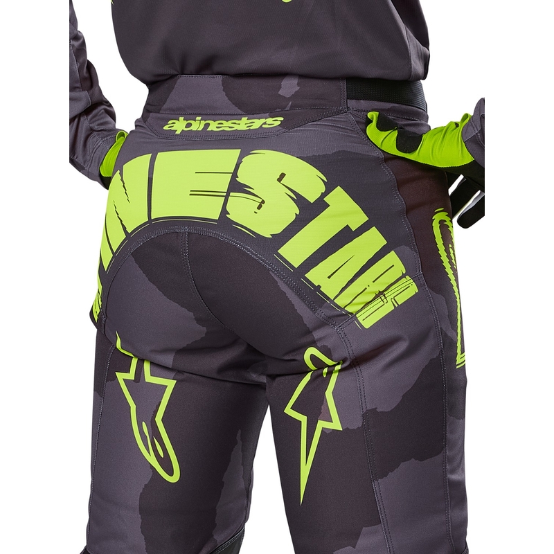 Alpinestars Racer Hollow Motorcross Broek donker camo-fluo geel