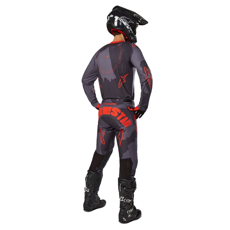Alpinestars Racer Hollow Motorcrossbroek grijs camo-fluoranje