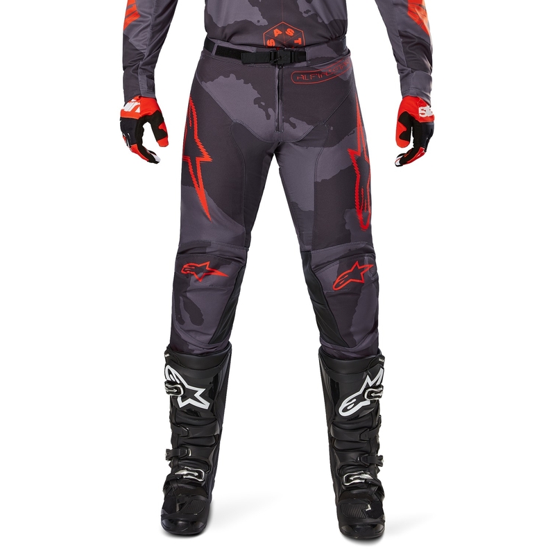 Alpinestars Racer Hollow Motorcrossbroek grijs camo-fluoranje