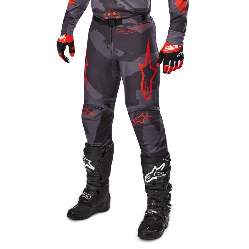 Alpinestars Racer Hollow Motorcrossbroek grijs camo-fluoranje