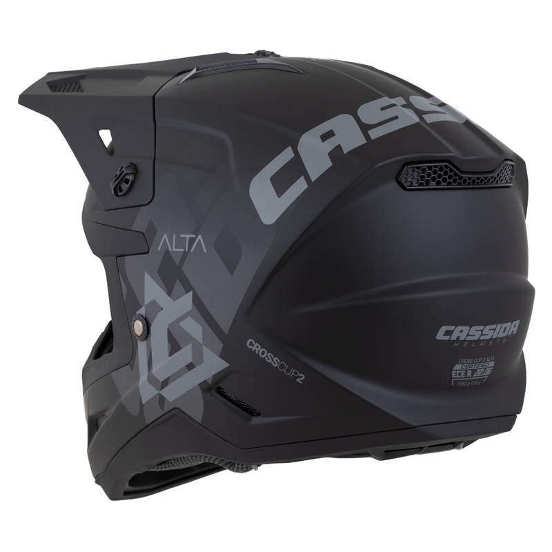 Cassida Cross Cup 2 Alta motorcrosshelm mat zwart-grijs