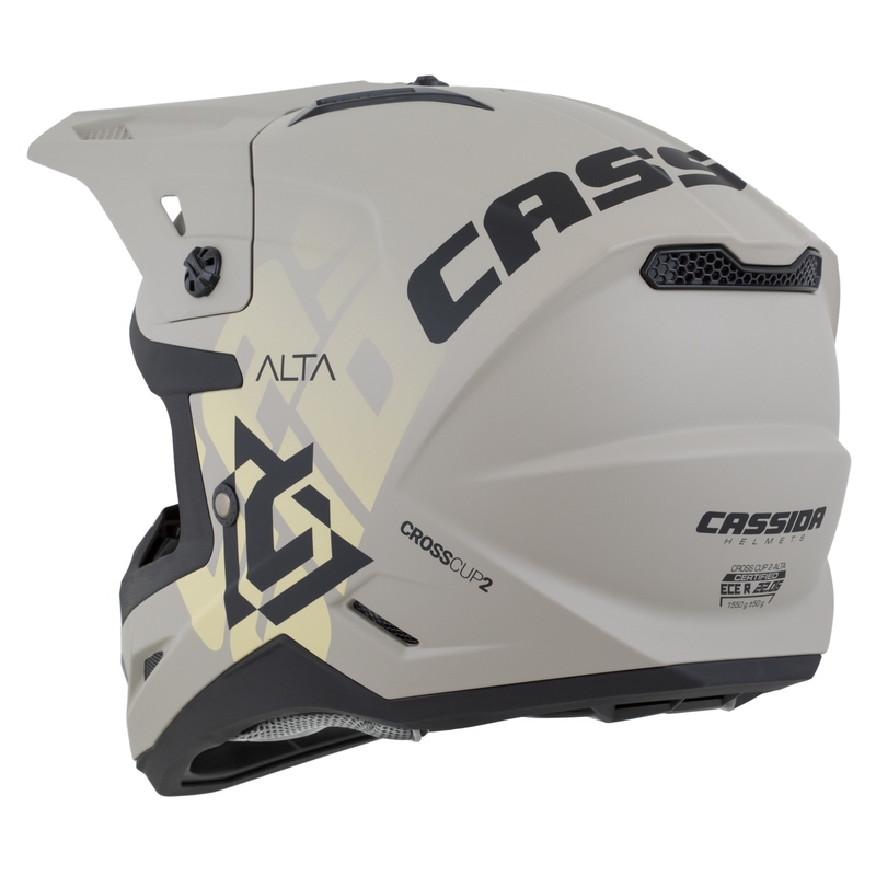 Cassida Cross Cup 2 Alta motorcrosshelm mat zandgrijs