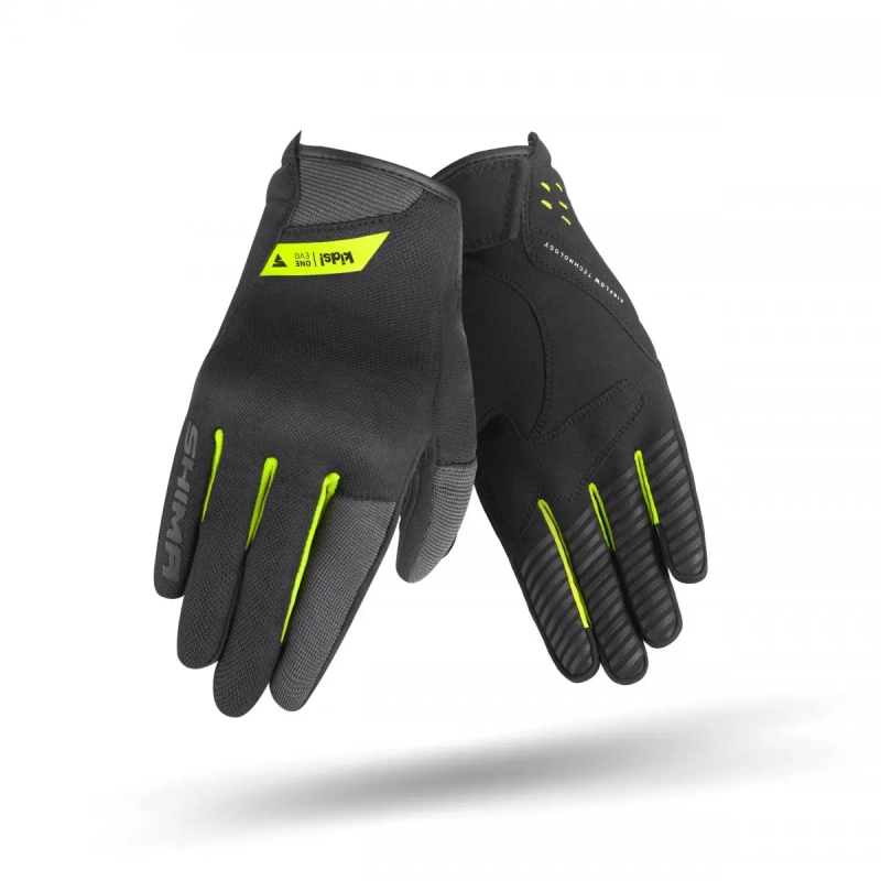 Kinder motorhandschoenen Shima One EVO zwart-fluo geel