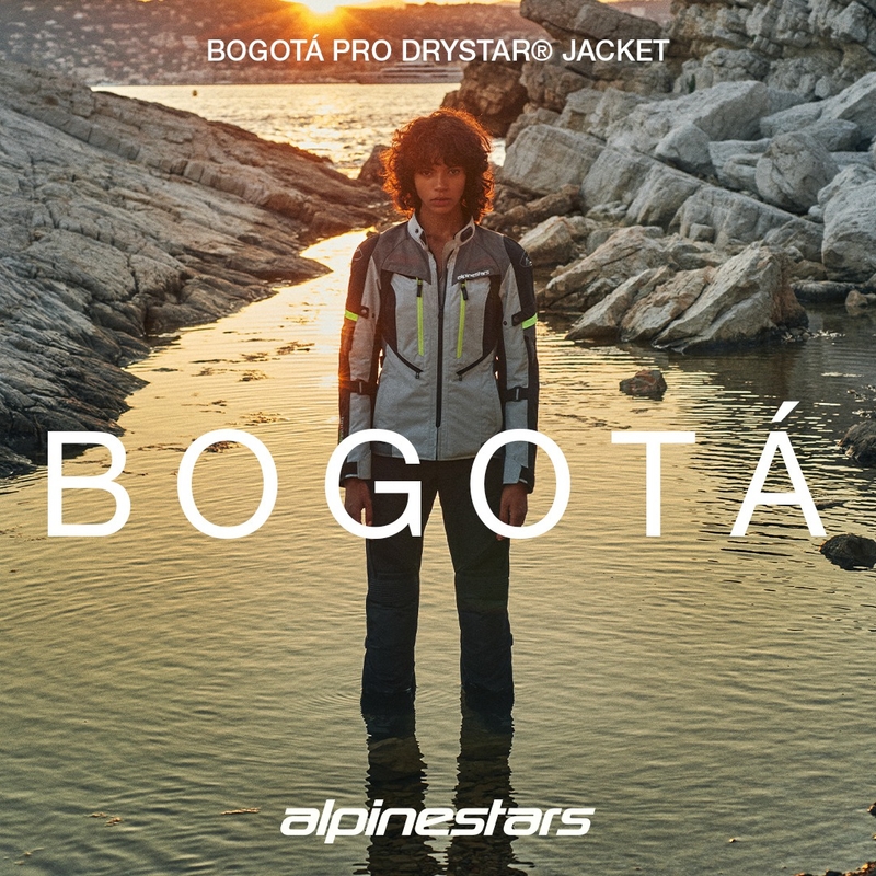 Alpinestars Stella Bogota PRO Drystar dames motorjack grijs-zwart-fluogeel
