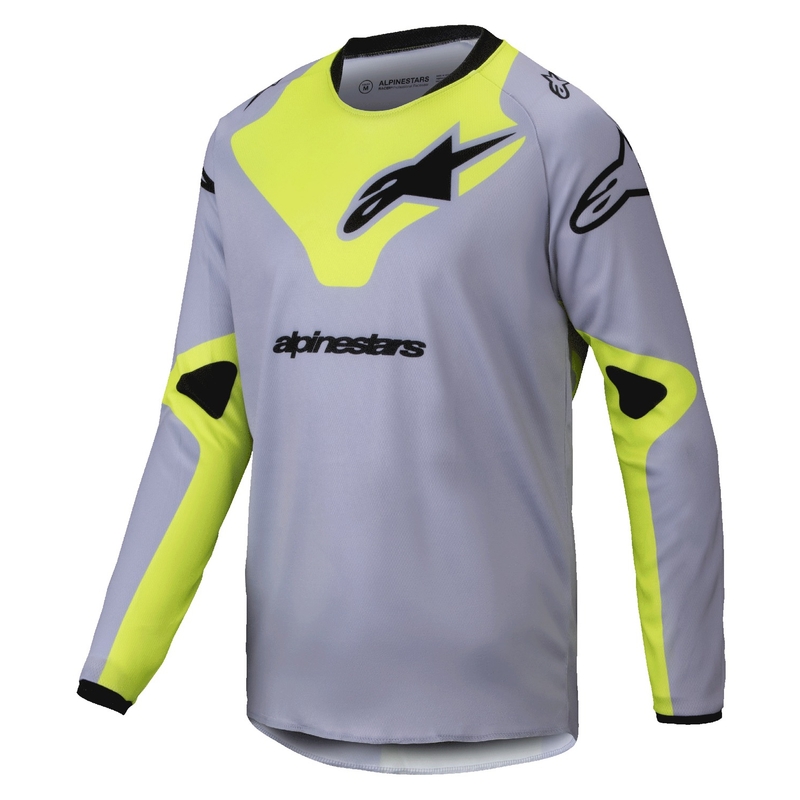 Kinder motorcross trui Alpinestars Racer Veil grijs-fluo geel