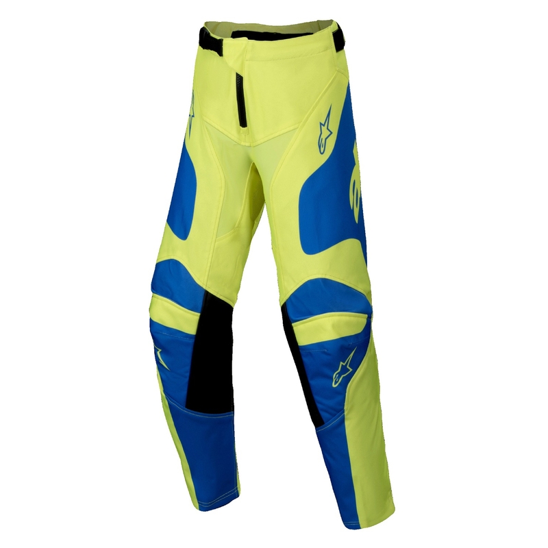 Alpinestars Racer Veil fluo geel-blauwe kinder motorcrossbroek