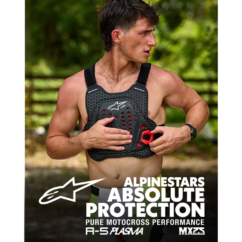 Alpinestars A-5 Plasma borstbeschermer zwart-rood-wit