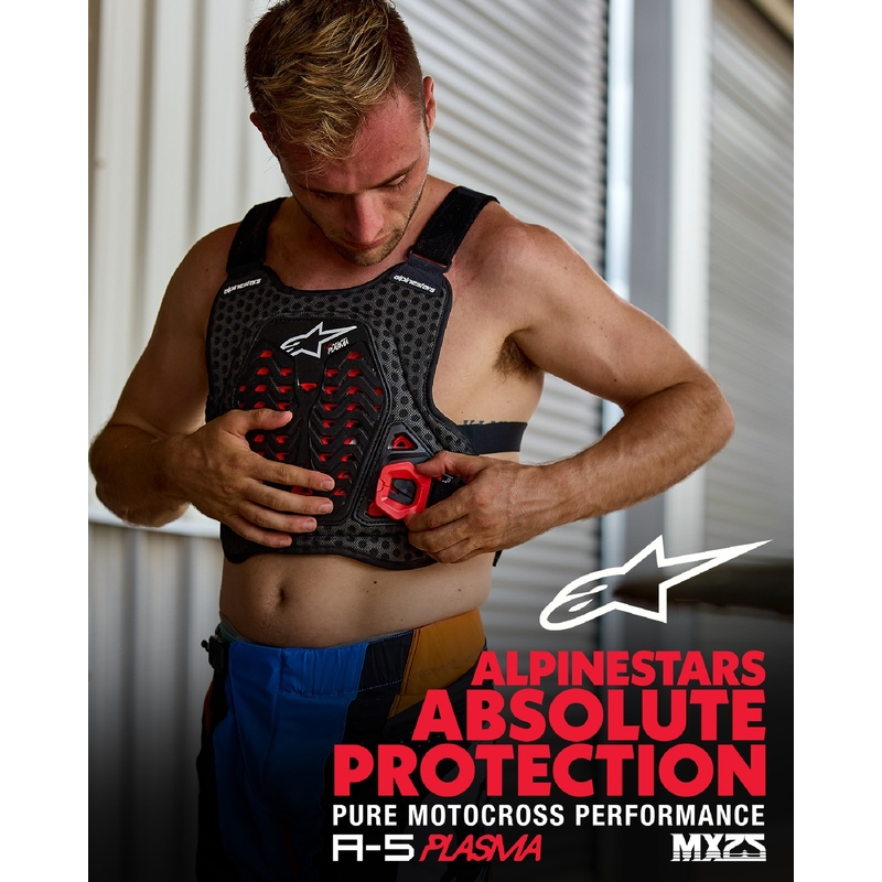Alpinestars A-5 Plasma borstbeschermer zwart-rood-wit