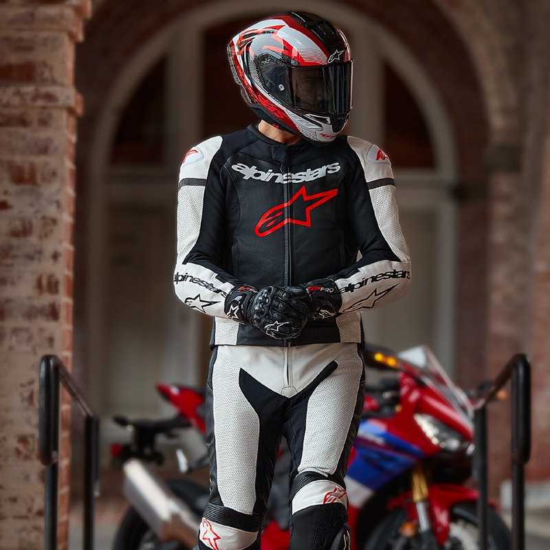 Alpinestars GP Force Lurv wit-zwart-fluorood lederen tweedelig pak