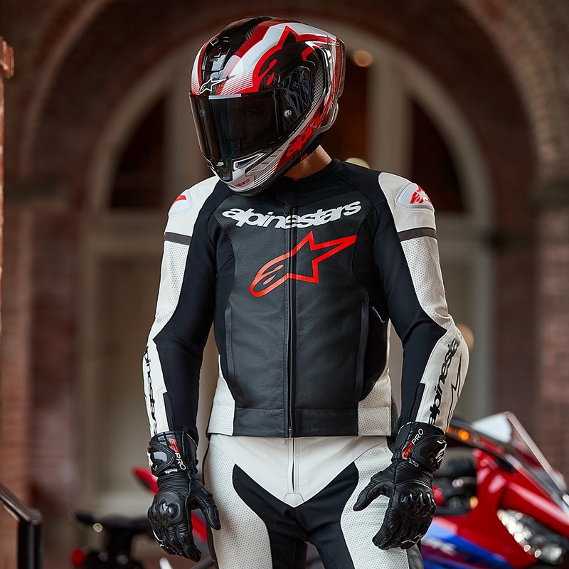 Alpinestars GP Force Lurv wit-zwart-fluorood lederen tweedelig pak
