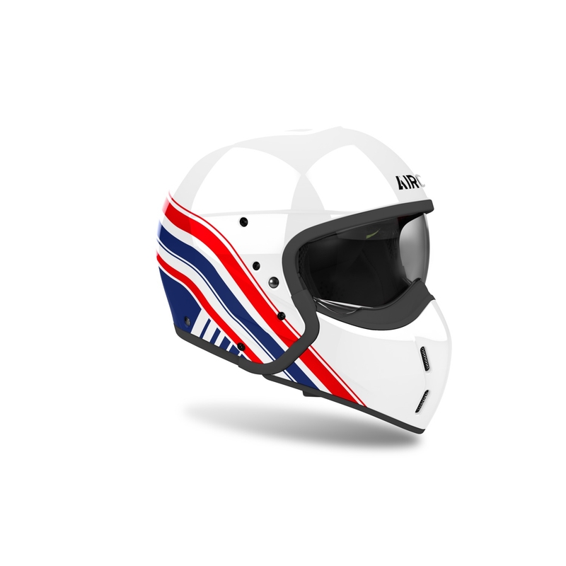 Modulaire motorhelm Airoh J110 Eon glanzend wit-blauw-rood