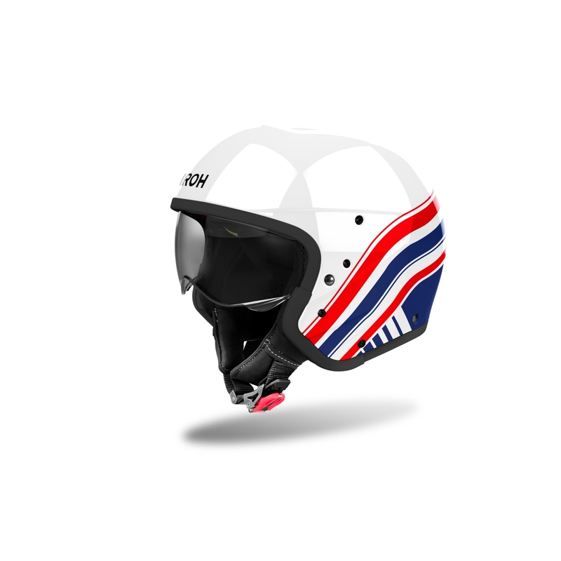 Modulaire motorhelm Airoh J110 Eon glanzend wit-blauw-rood