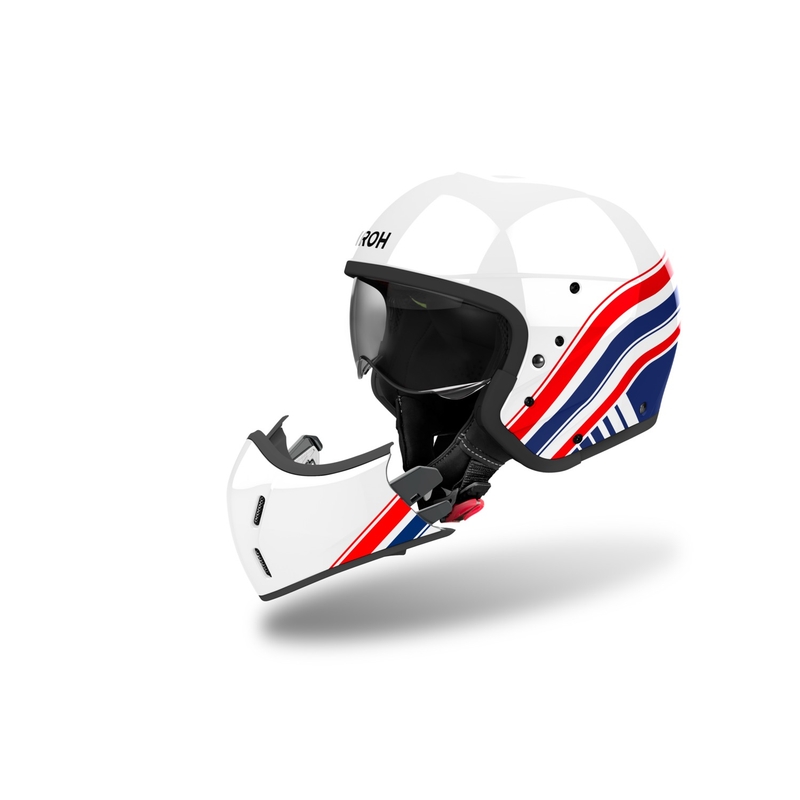 Modulaire motorhelm Airoh J110 Eon glanzend wit-blauw-rood