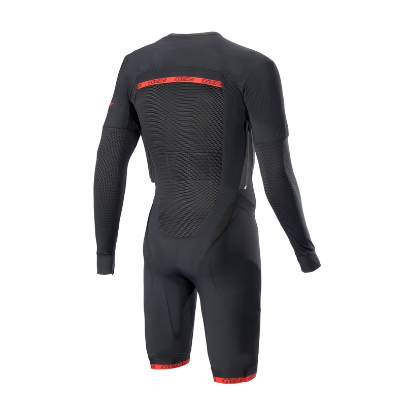 Buitenlaag van het Alpinestars TECH-AIR®10 airbag vest met korte pijpjes zwart-rood-grijs