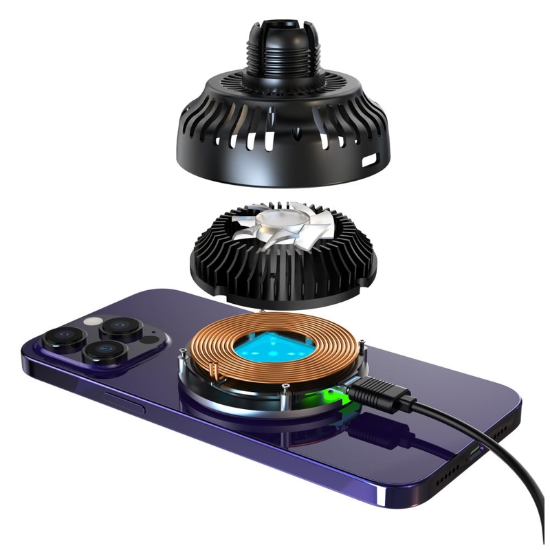 FIXED MagCool draadloze oplaadhouder met actieve koeling met MagSafe-houder zwart 15W