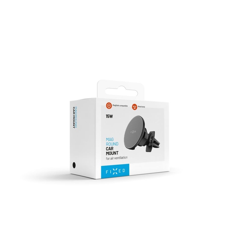 FIXED MagRound draadloze oplaadhouder met MagSafe-ondersteuning Zwart 15W